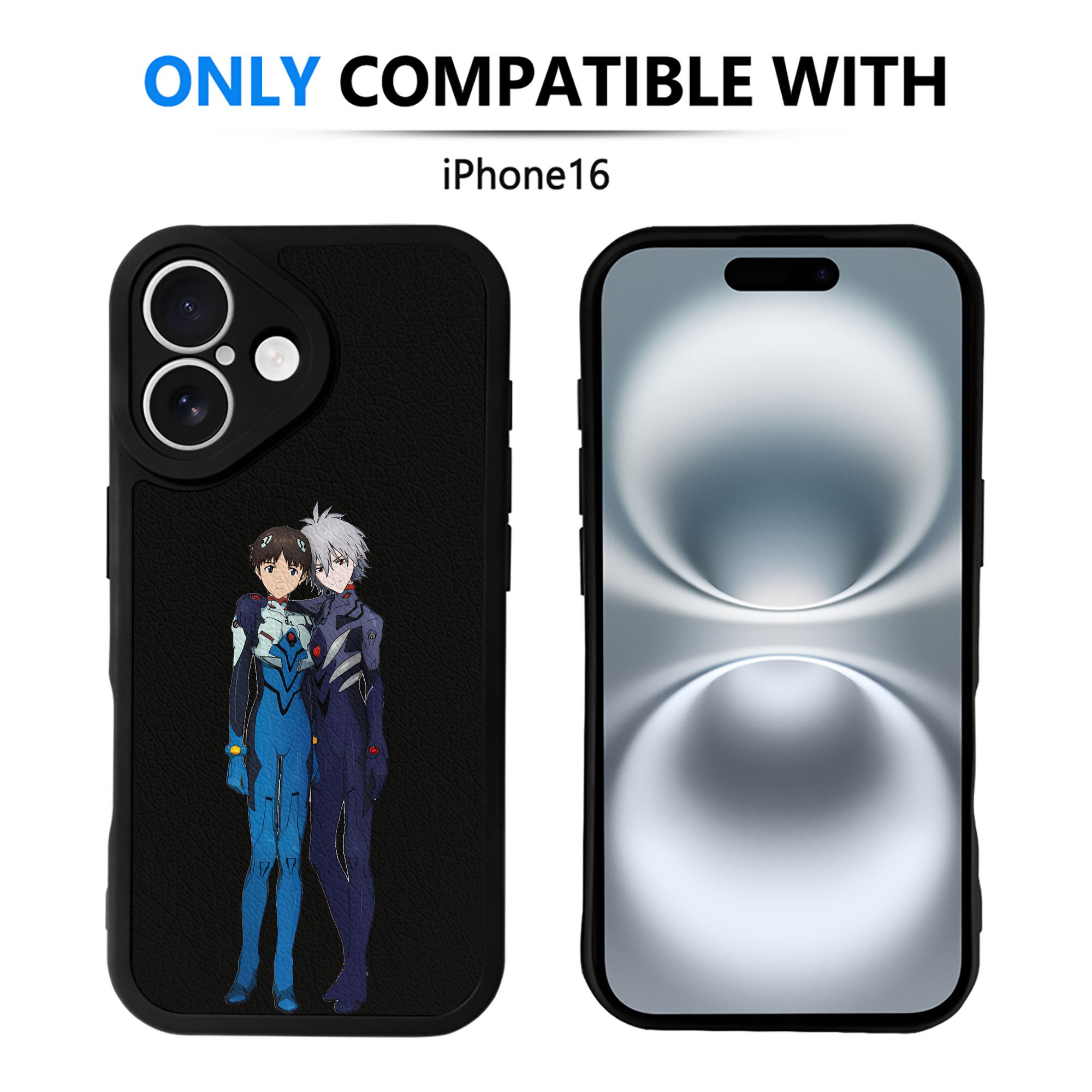 （画像用） EVA 新世紀エヴァンゲリオン 【iPhone 16シリーズ対応】シリコンスマホケース（レザー調） 材質：シリコン